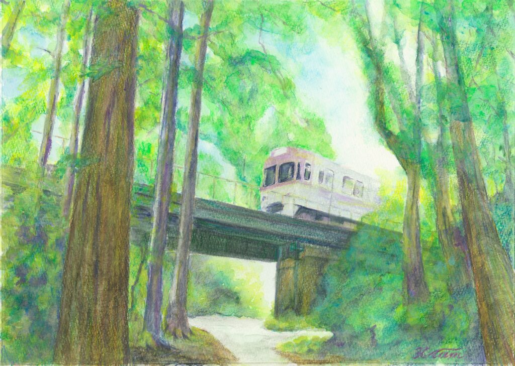 井の頭線　電車　井の頭公園